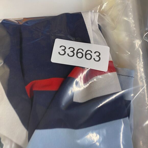 SheIn Dress Women L large Blue Geometric Shift Short V-Neck Sleeveless Casual - Picture 7 of 7